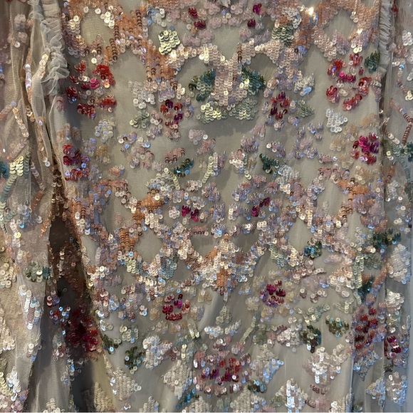 NEEDLE & THREAD Harlequin Rose Sequin-Embellished Tulle Mini Dress | Size 8 - Picture 8 of 9